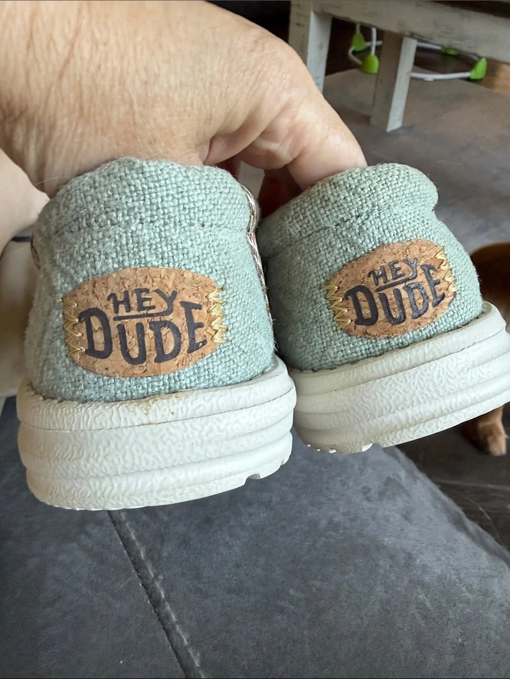 Hey Dude Men's Slip-On Loafers in Natural Beige Canvas